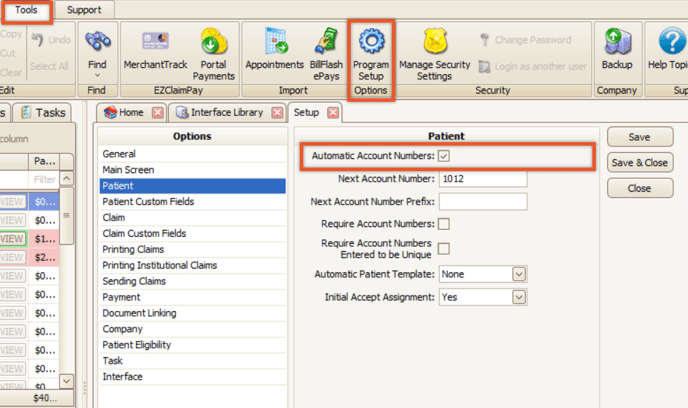 Import - automatic patient numbers