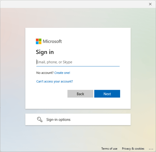 Microsoft Sign in